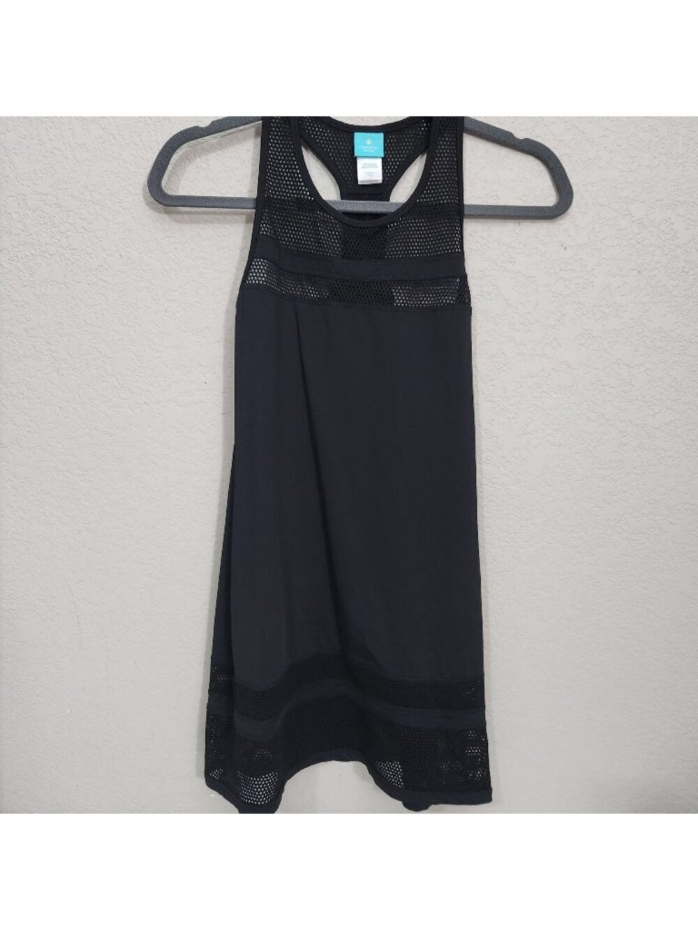 Coastal Blue Womens Black Mesh Racerback Dress XS